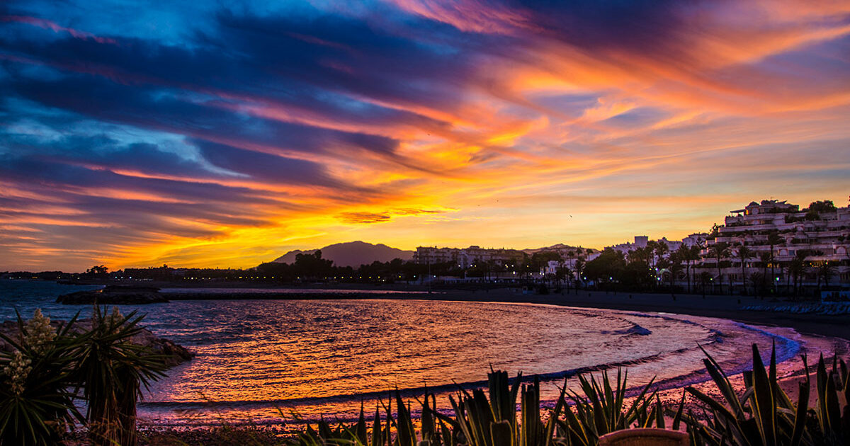 Sonnenuntergang in der Altstadt von Marbella