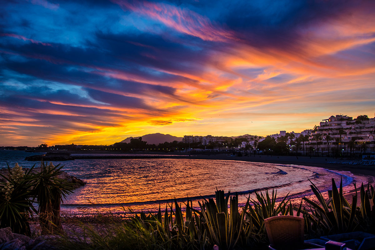 Sunset view in Marbella Old Town